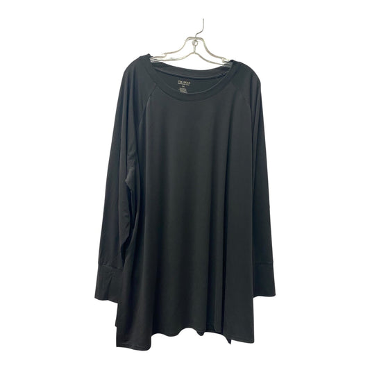 Athletic Top Ls Crewneck By Tek Gear In Black, Size:3X