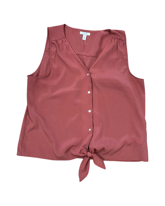Blouse Sleeveless By Nine West In Orange, Size:Xl