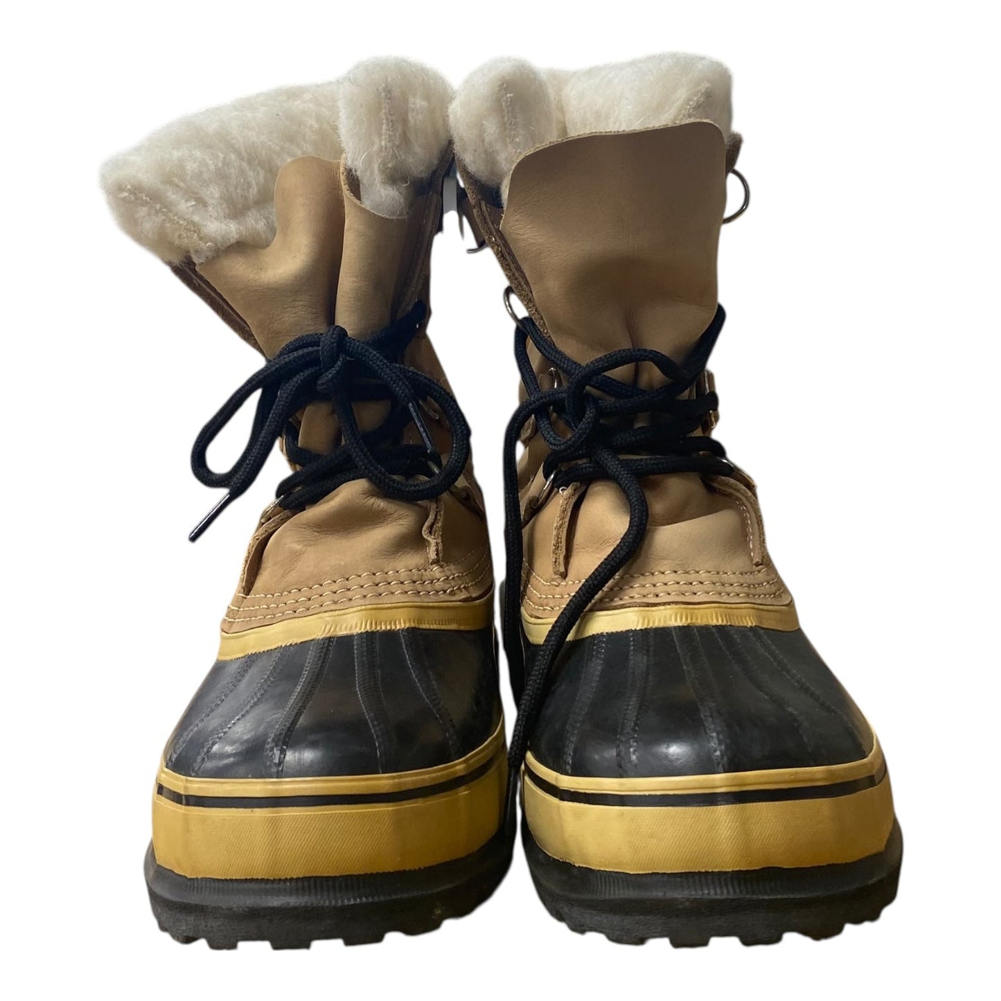 Boots Snow By Sorel In Black & Tan, Size:9