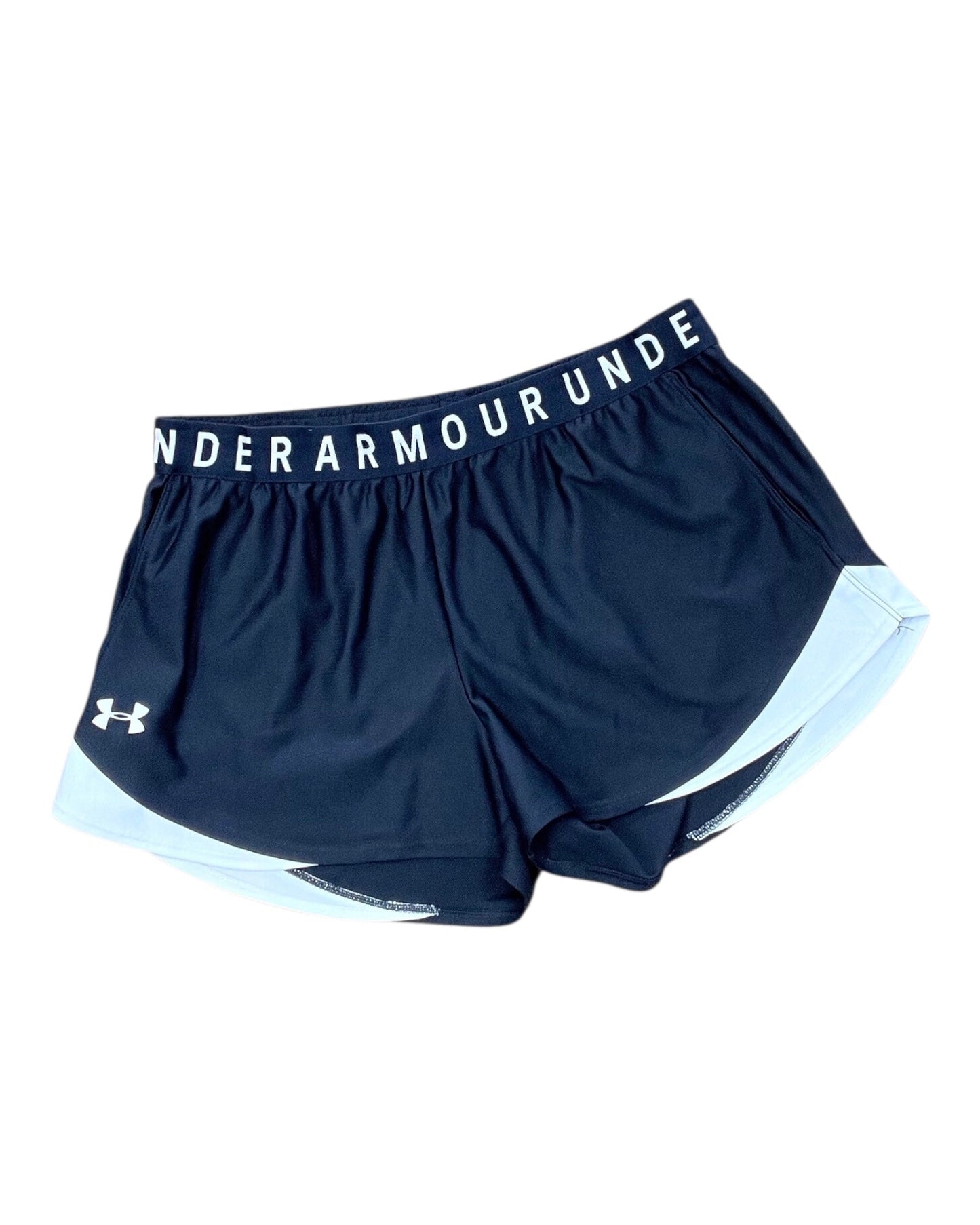 Athletic Shorts By Under Armour In Black & White, Size:L