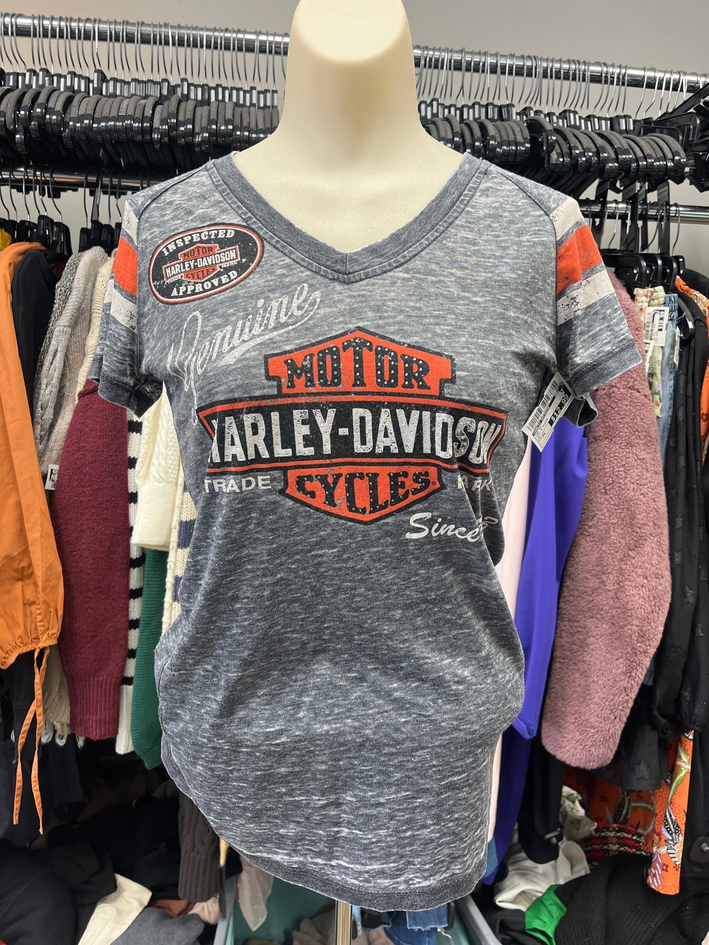 Top Ss By Harley Davidson In Grey & Orange, Size:Xs