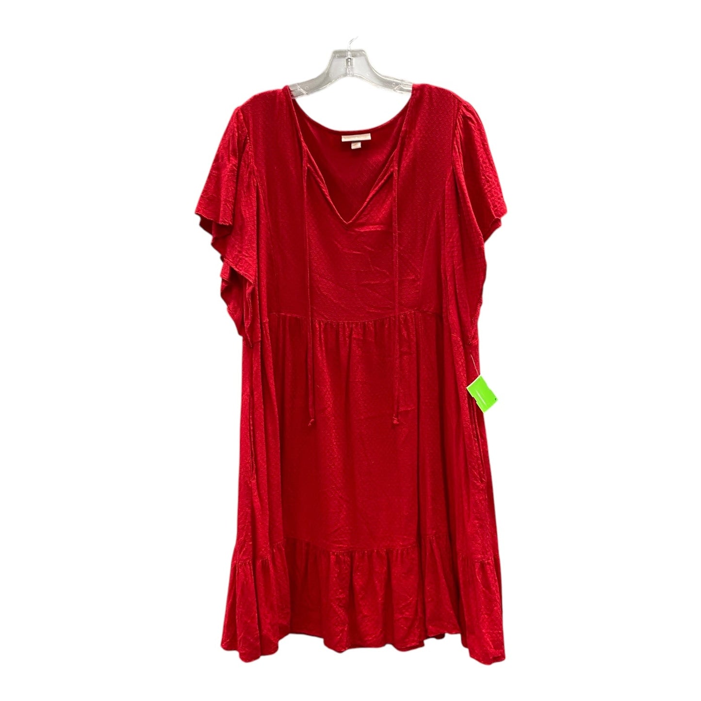 Dress Casual Short By Knox Rose In Red, Size:1X