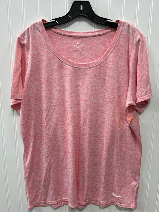 Athletic Top Ss By Nike Apparel In Pink, Size:Xxl
