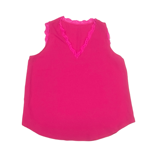 Top Sleeveless By Cme In Pink, Size:2X