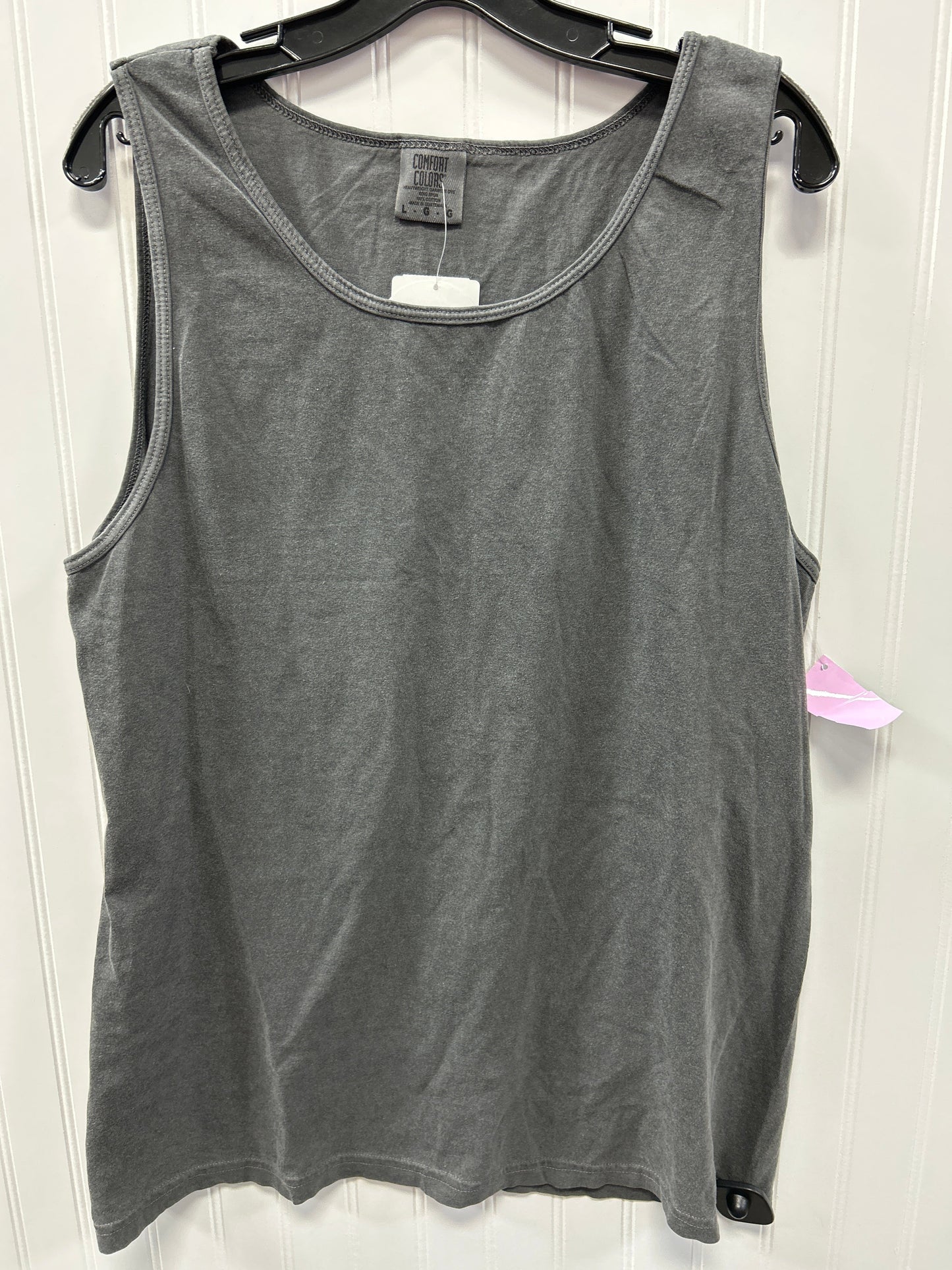 Top Sleeveless By Comfort Colors In Grey, Size:L