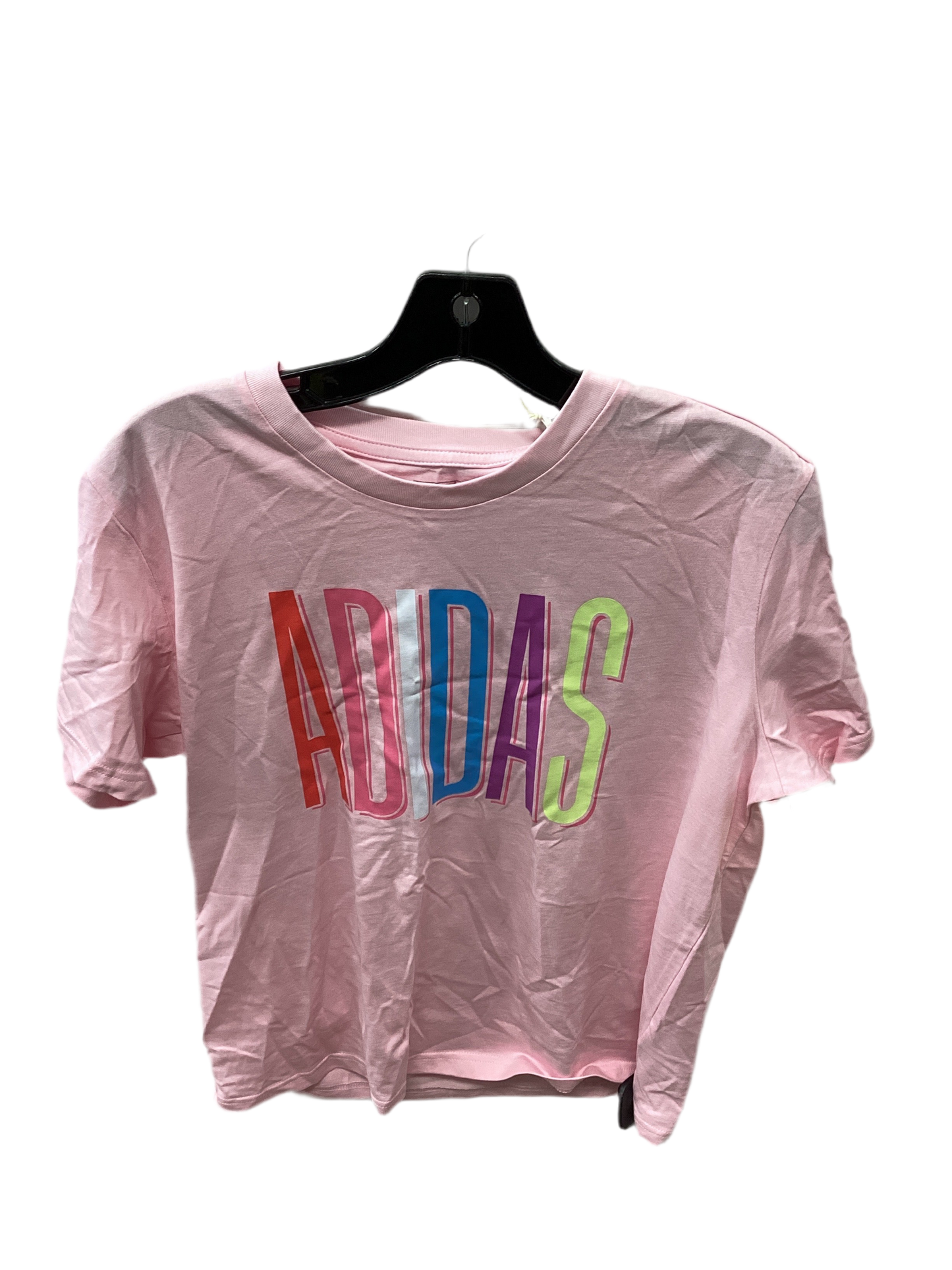 Athletic Top Ss By Adidas In Pink, Size:L