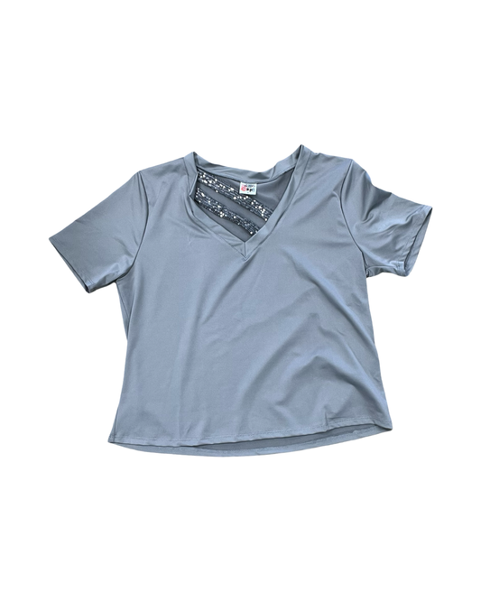 Top Ss By Clothes Mentor In Grey, Size:M