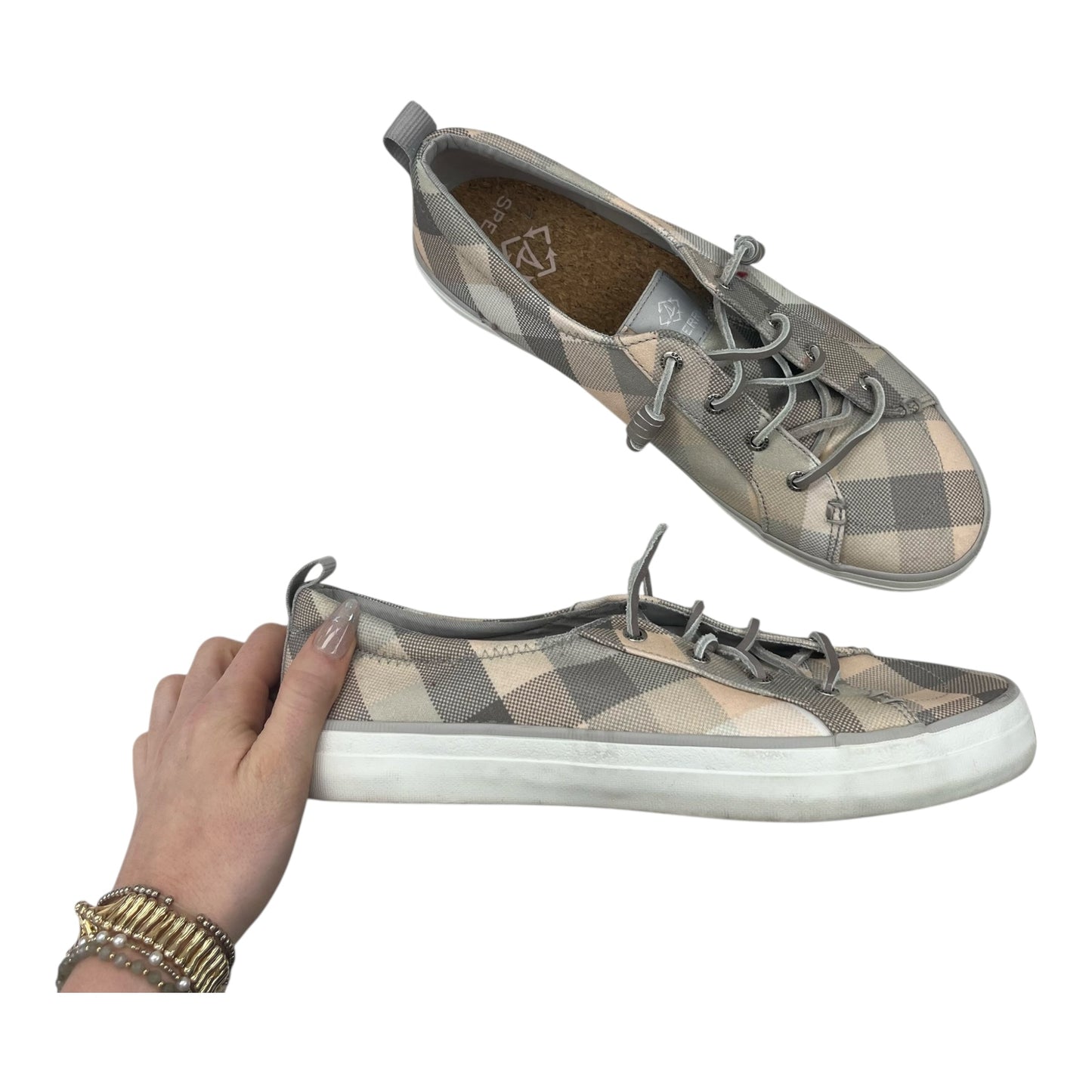 Shoes Flats By Sperry In Grey & Pink, Size:10