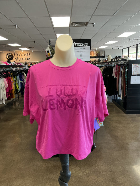Athletic Top Ss By Lululemon In Pink, Size:6