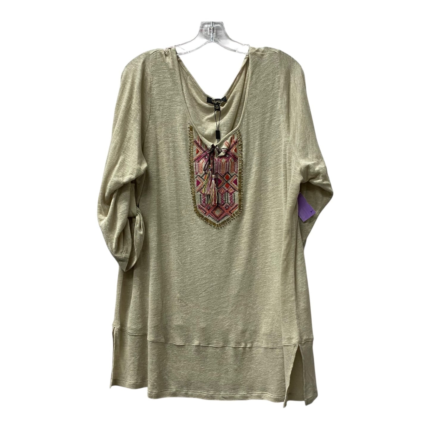 Top Ls By Cupio In Tan, Size:1X