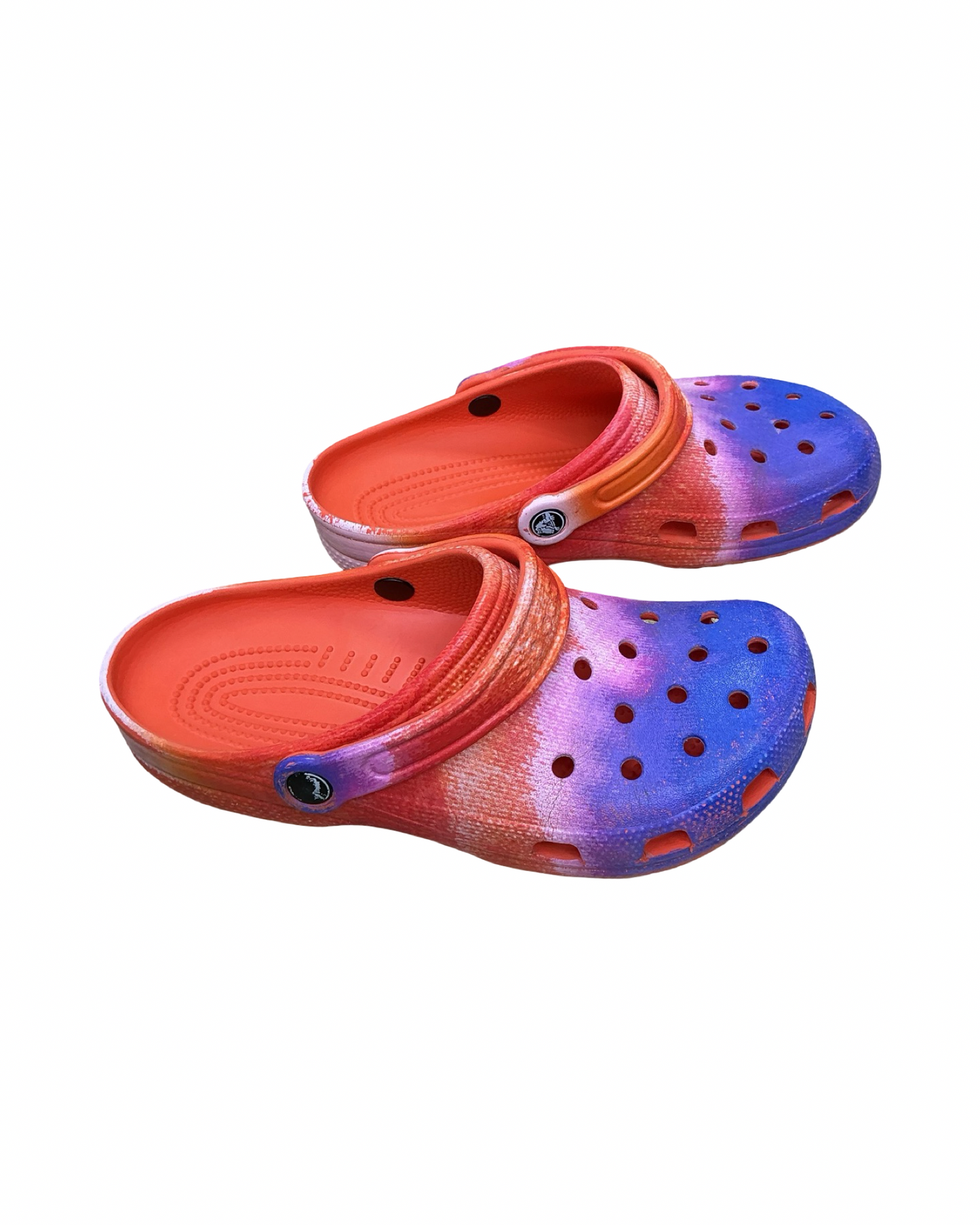 Shoes Flats By Crocs In Orange & Purple, Size:9