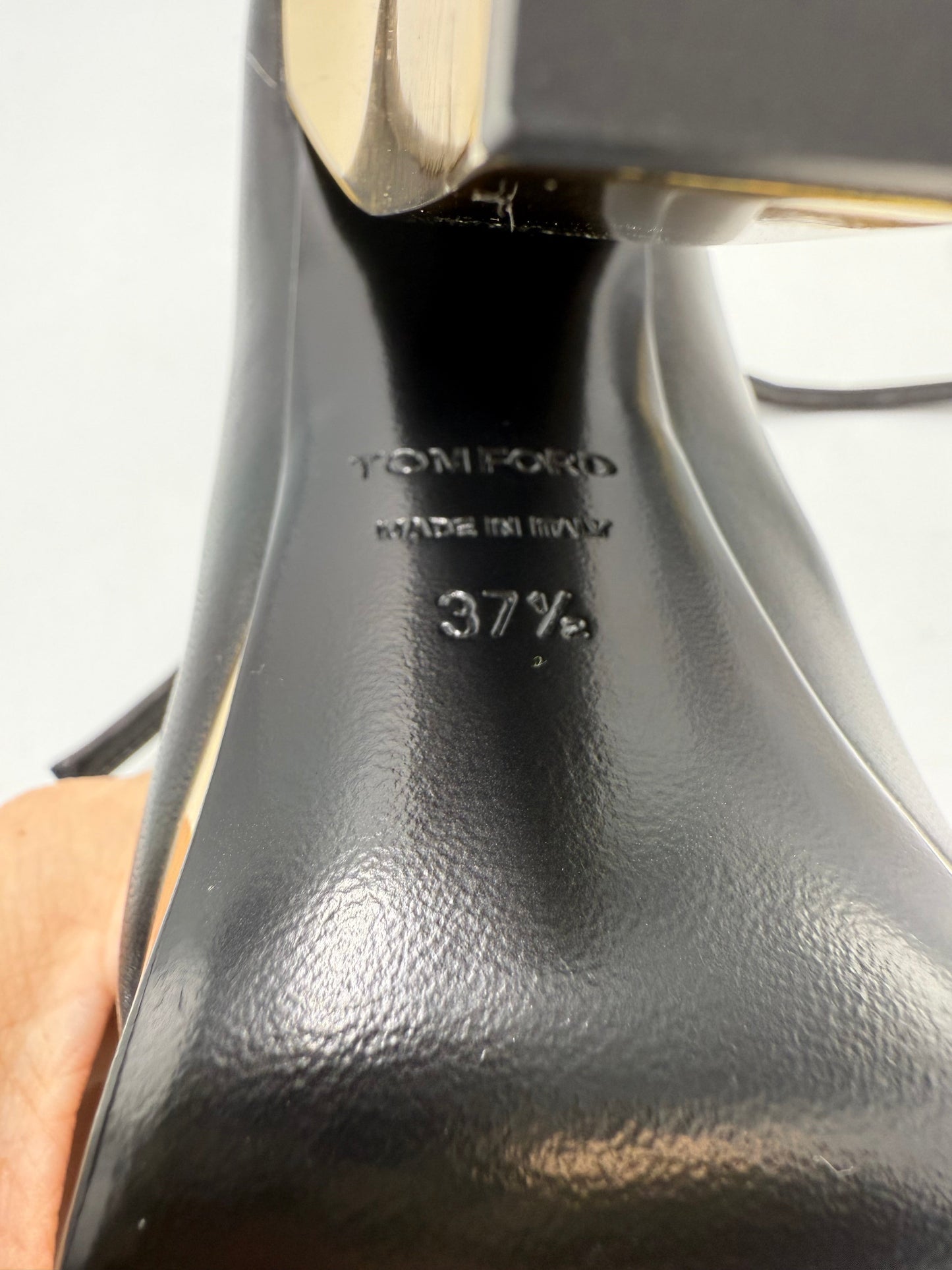 Tom Ford Lux Nappa Tie Luxury Designer Heels, Size: 7.5