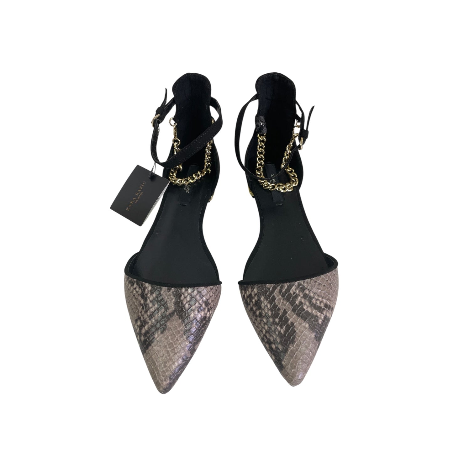 SHOES FLATS by ZARA BASIC In SNAKESKIN PRINT, Size: 6.5