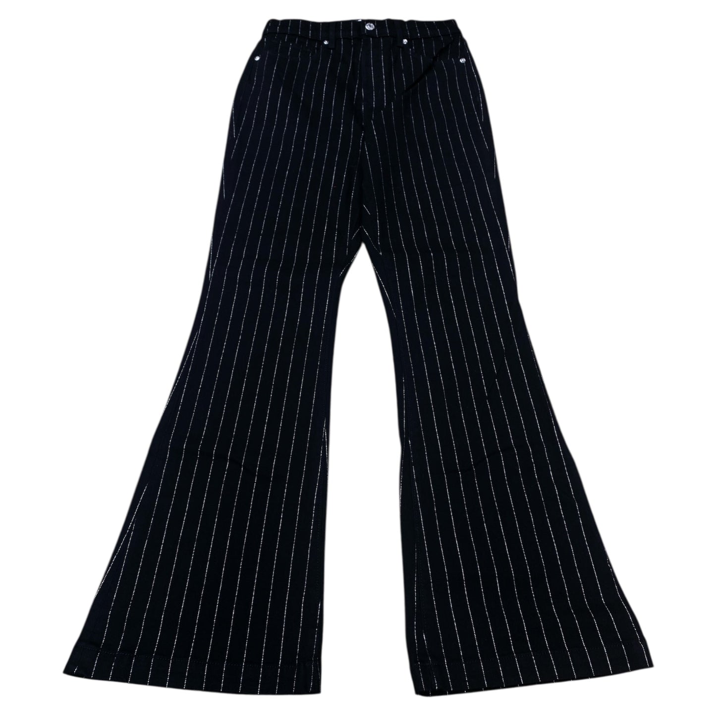 Jeans Flared By Loft In Black & Silver, Size:6