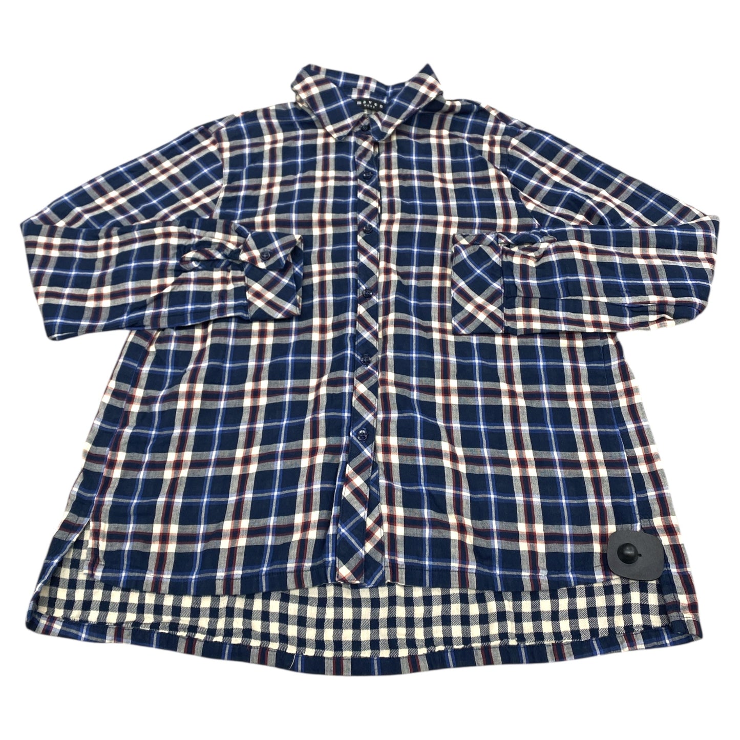 Top Ls By maven west In Plaid Pattern, Size:Xs