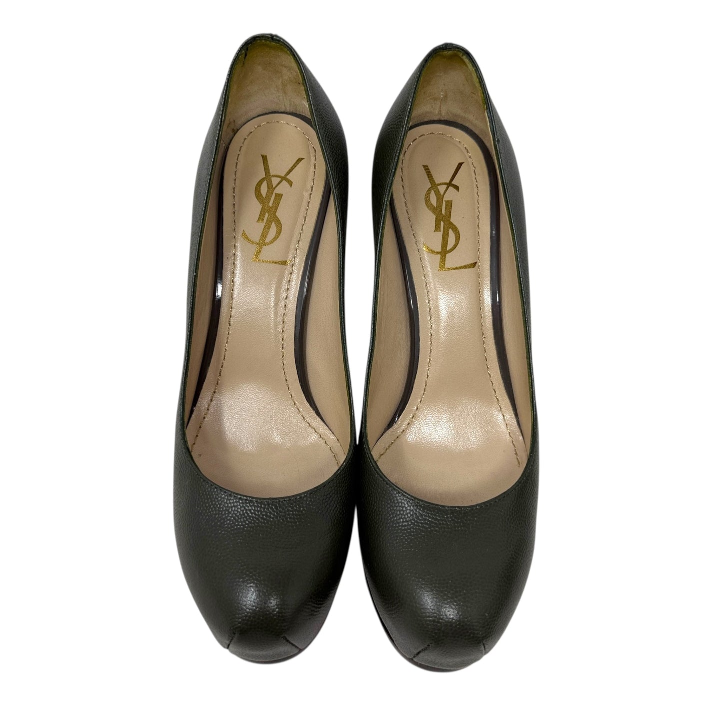 Tribtoo Platform Stiletto Pumps Luxury Designer By Yves Saint Laurent In Green, Size: 7