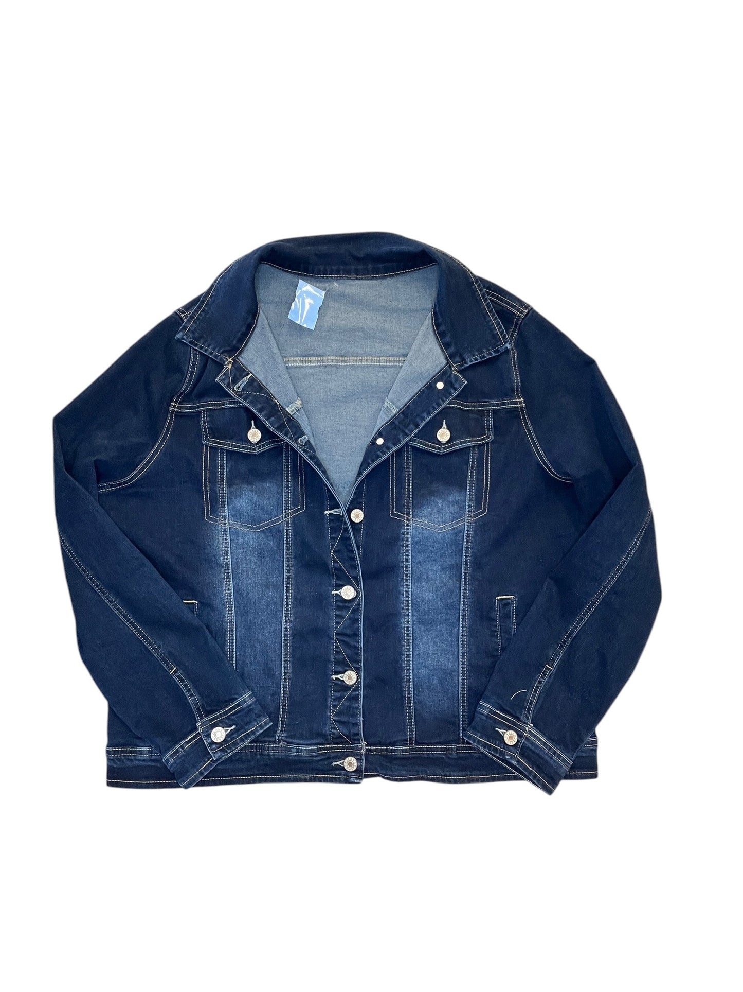 Jacket Denim By Clothes Mentor In Blue Denim, Size:2X