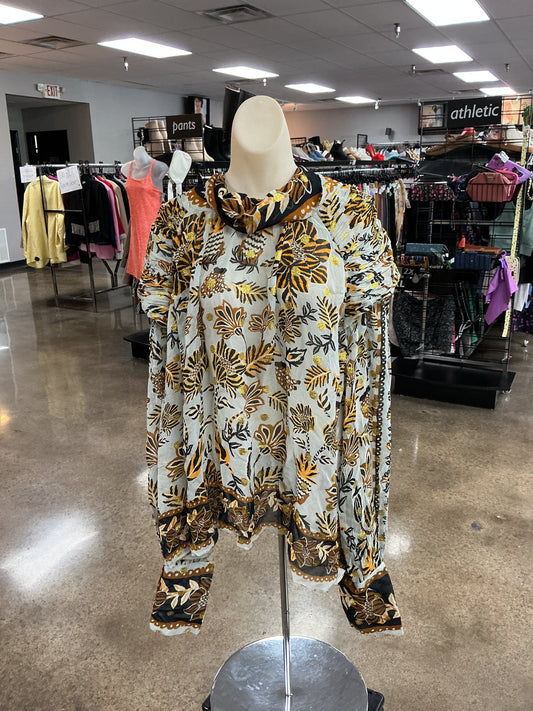 Top Ls By Farm Rio In Blue & Gold, Size:L