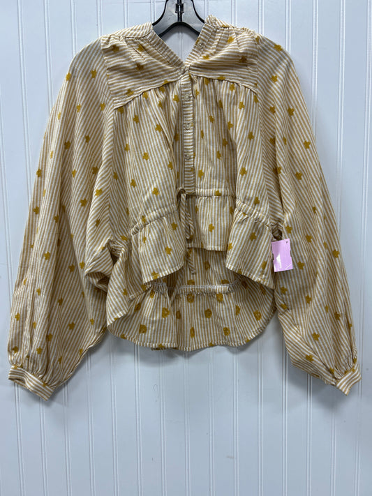 Blouse Ls By Pilcro In Yellow, Size:S
