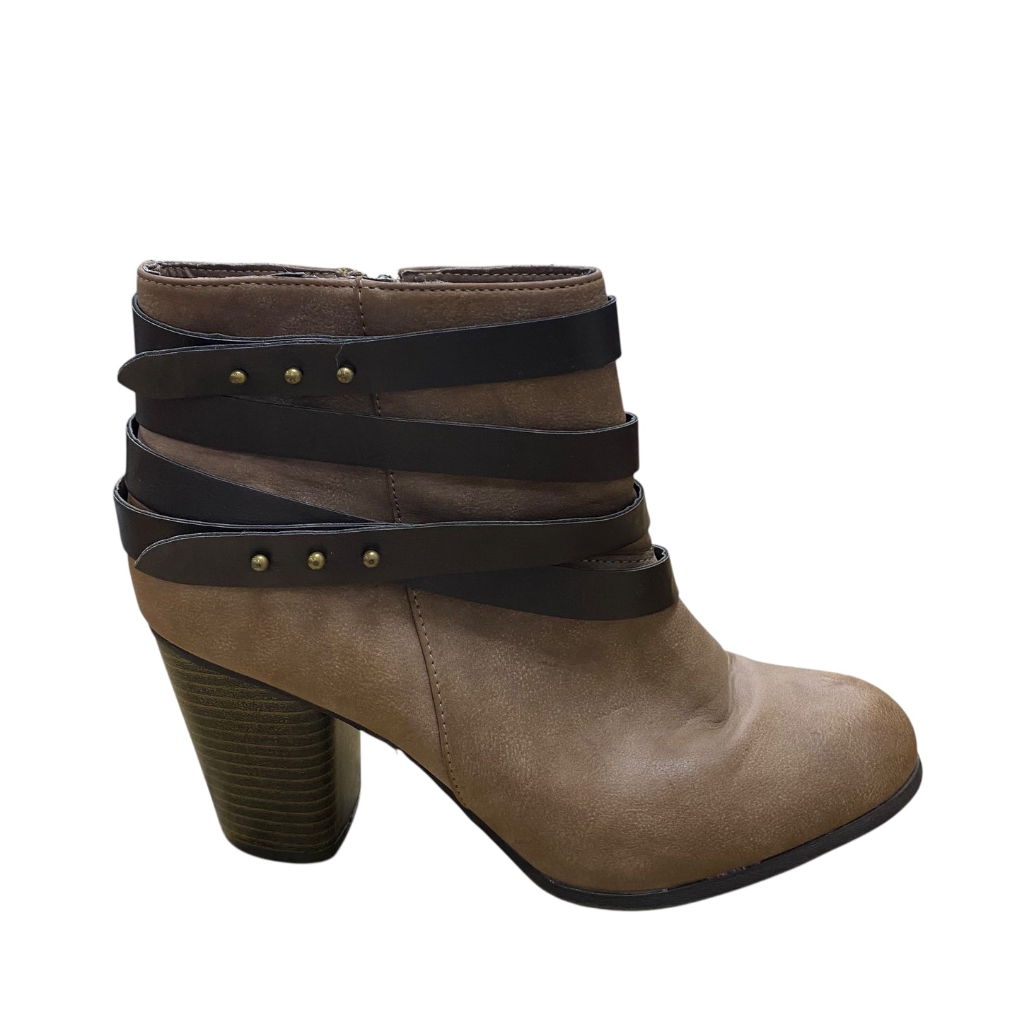 Boots Ankle Heels By Madden Girl In Brown, Size:10