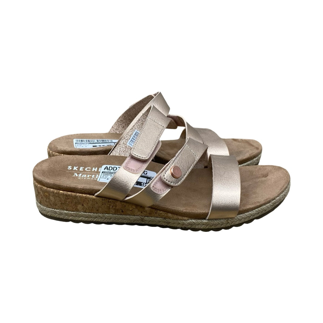 Sandals Flats By Skechers In Rose Gold, Size:8.5