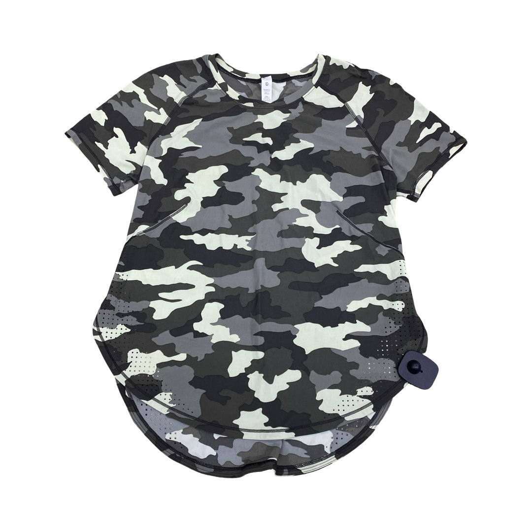 Athletic Top Ss By Lululemon In Camouflage Print, Size:2