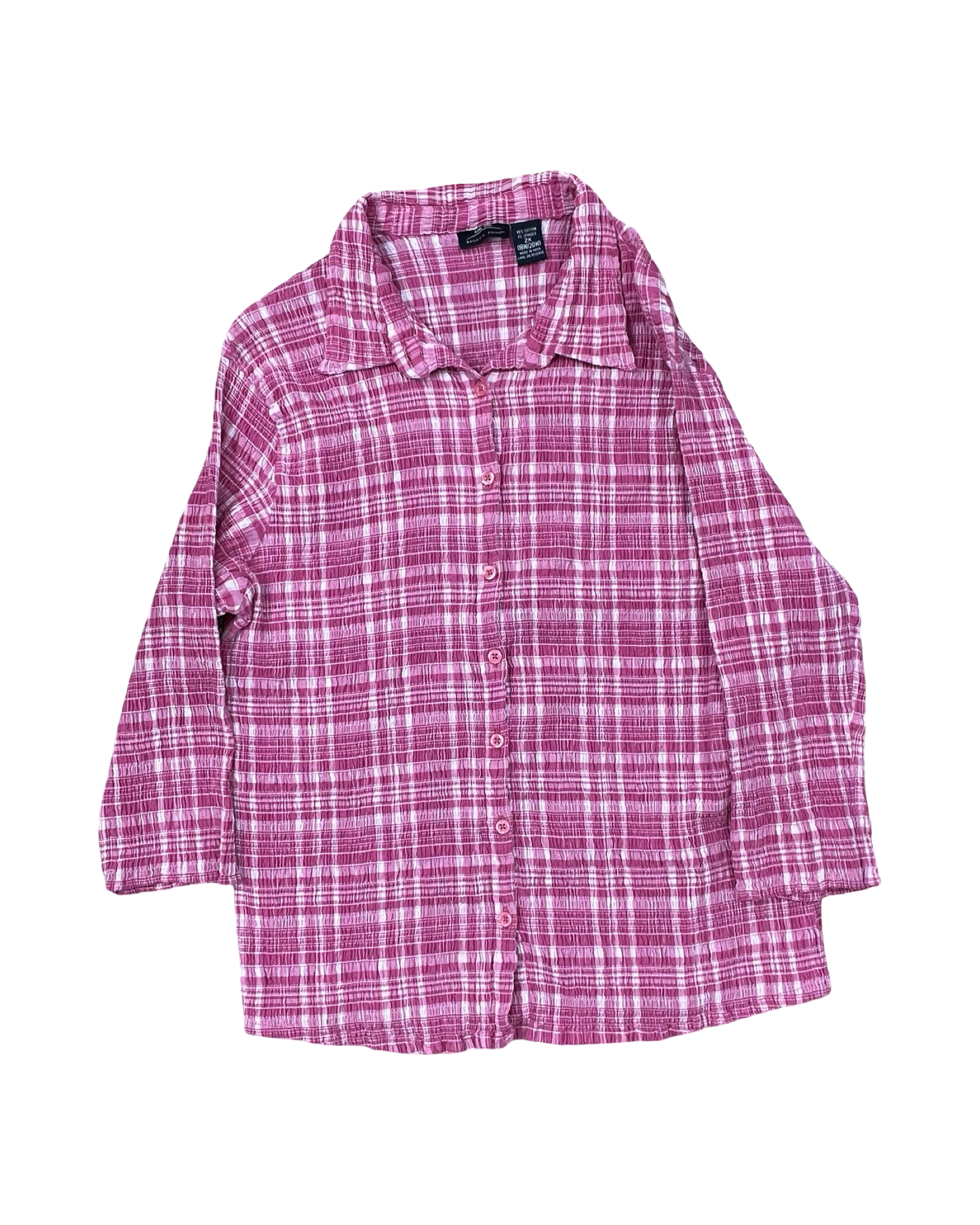 Top 3/4 Sleeve By Clothes Mentor In Pink, Size:2X
