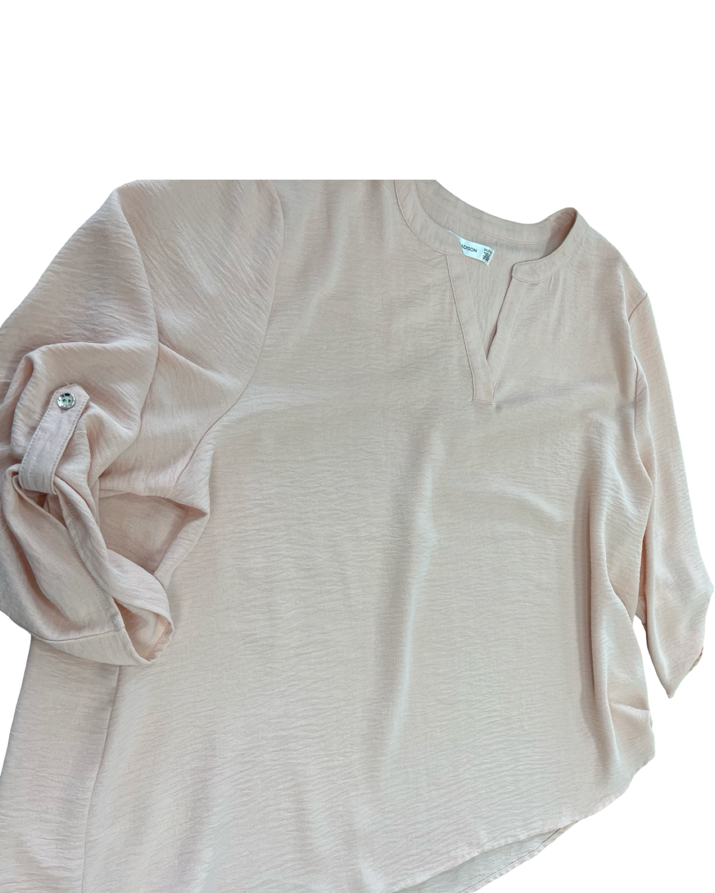 Top 3/4 Sleeve By 89Th And Madison In Peach, Size:3X