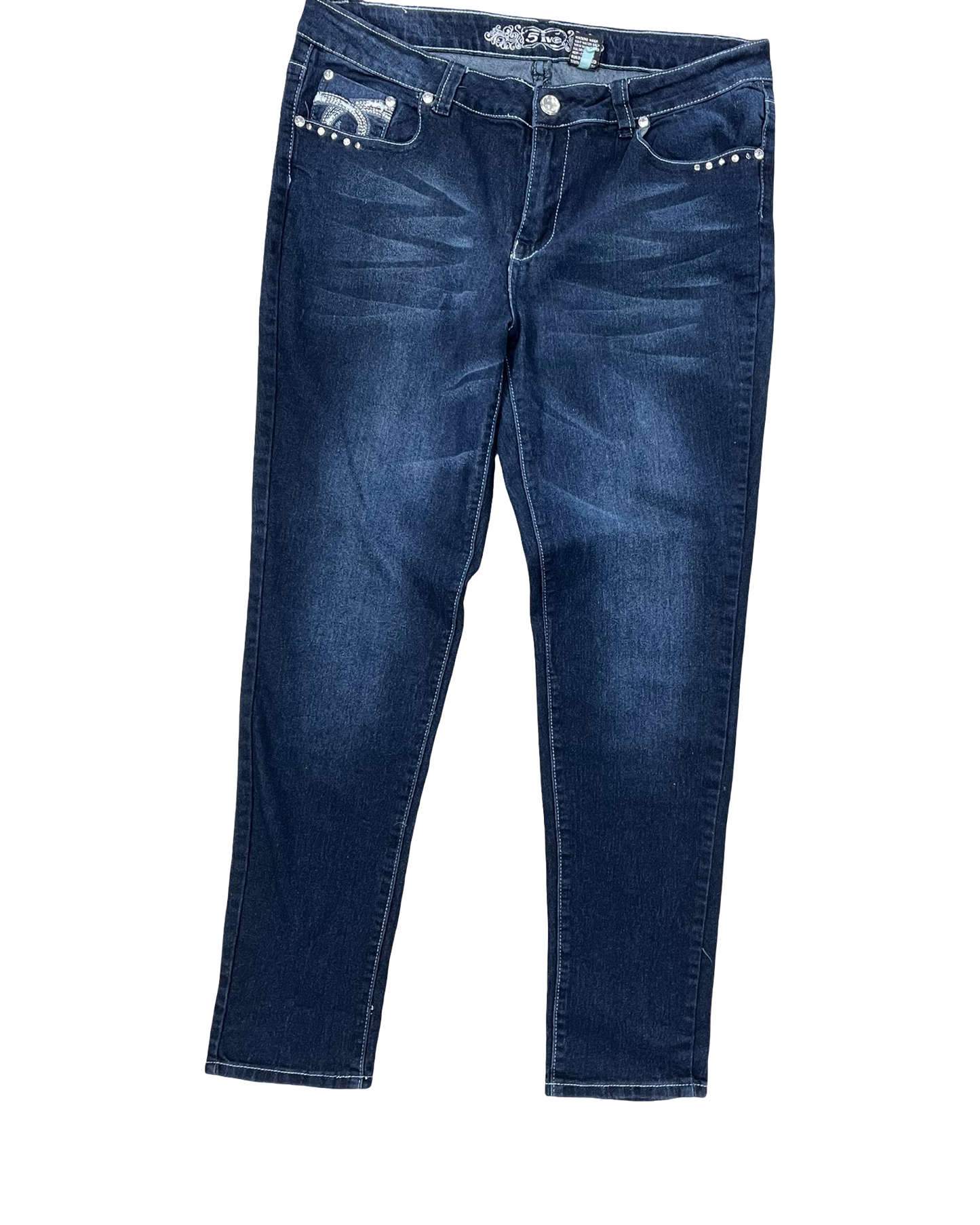 Jeans Straight By Clothes Mentor In Blue Denim, Size:14