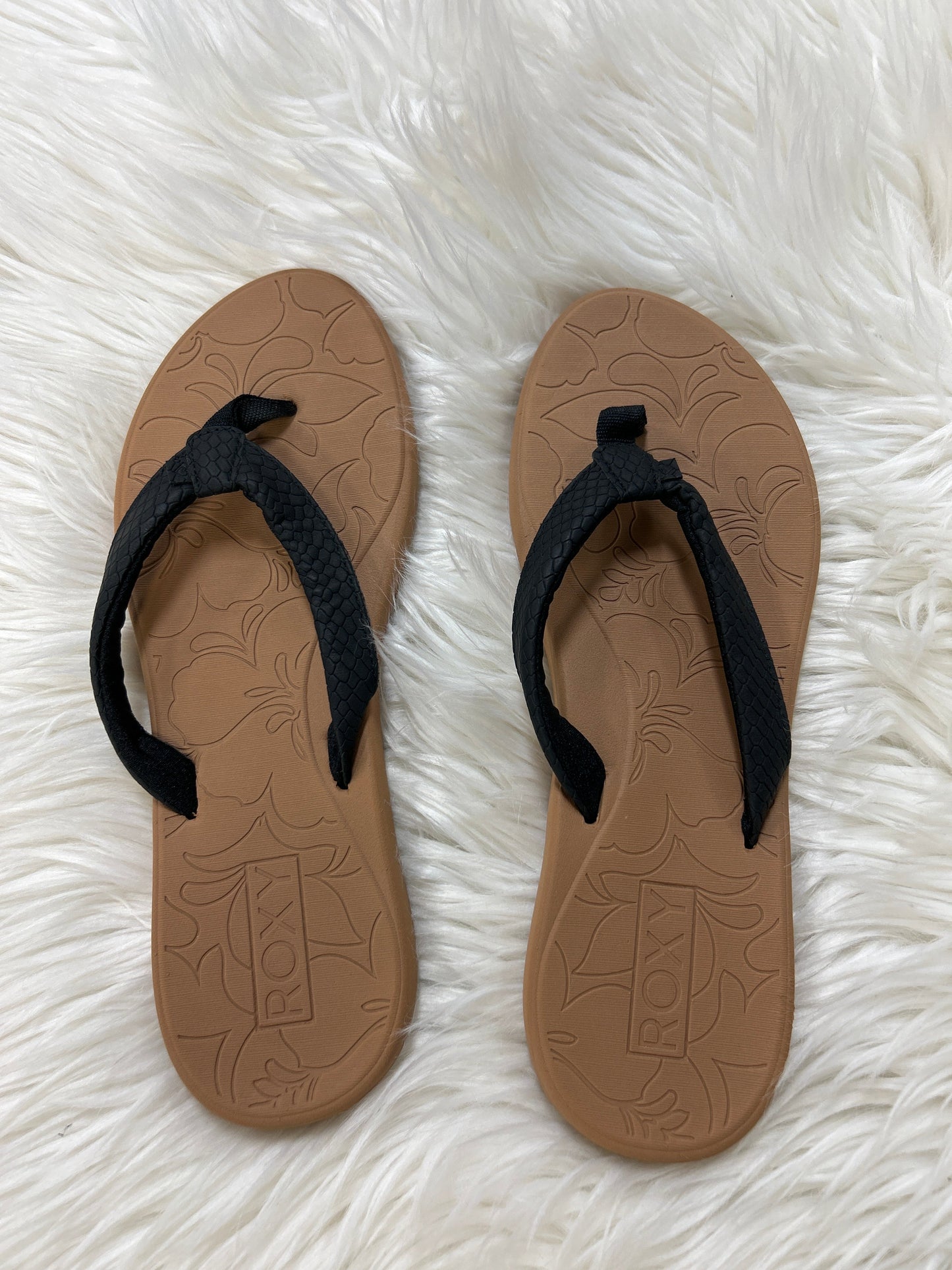 Sandals Flip Flops By Roxy In Black, Size:10