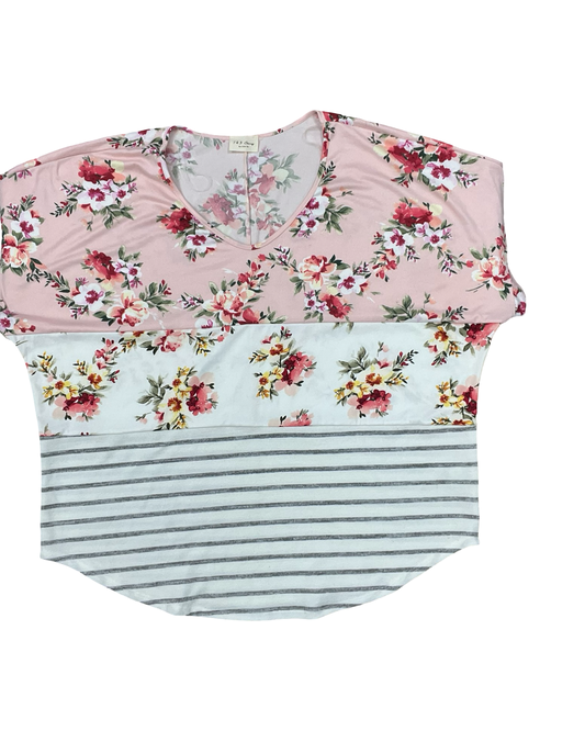 Top Ss By 143 Story In Pink & White, Size:2X