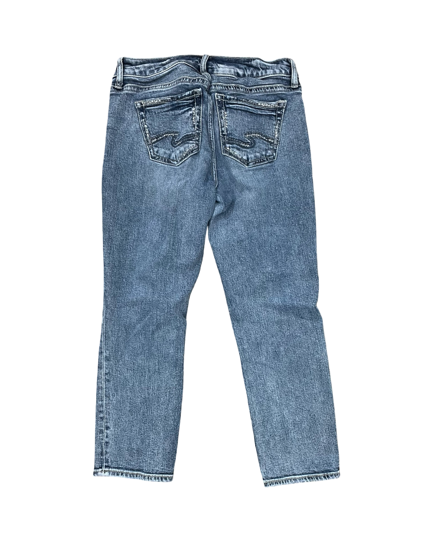 Jeans Cropped By Silver In Blue Denim, Size:4