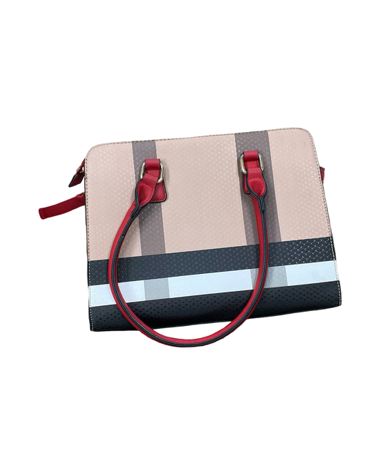 Handbag By Clothes Mentor In Red & Tan, Size:Medium