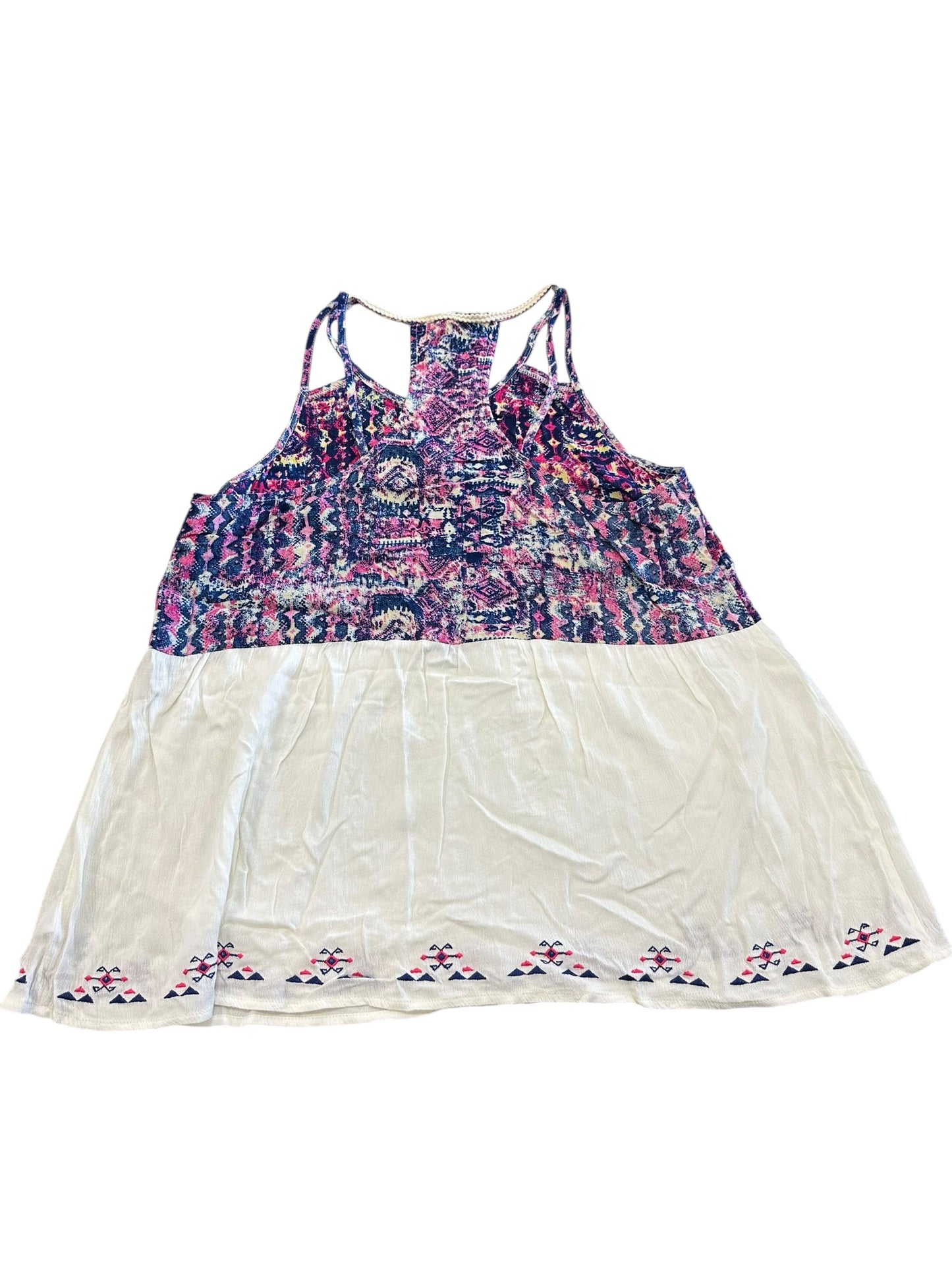 Top Sleeveless By Miss Me In Purple & White, Size:Xl