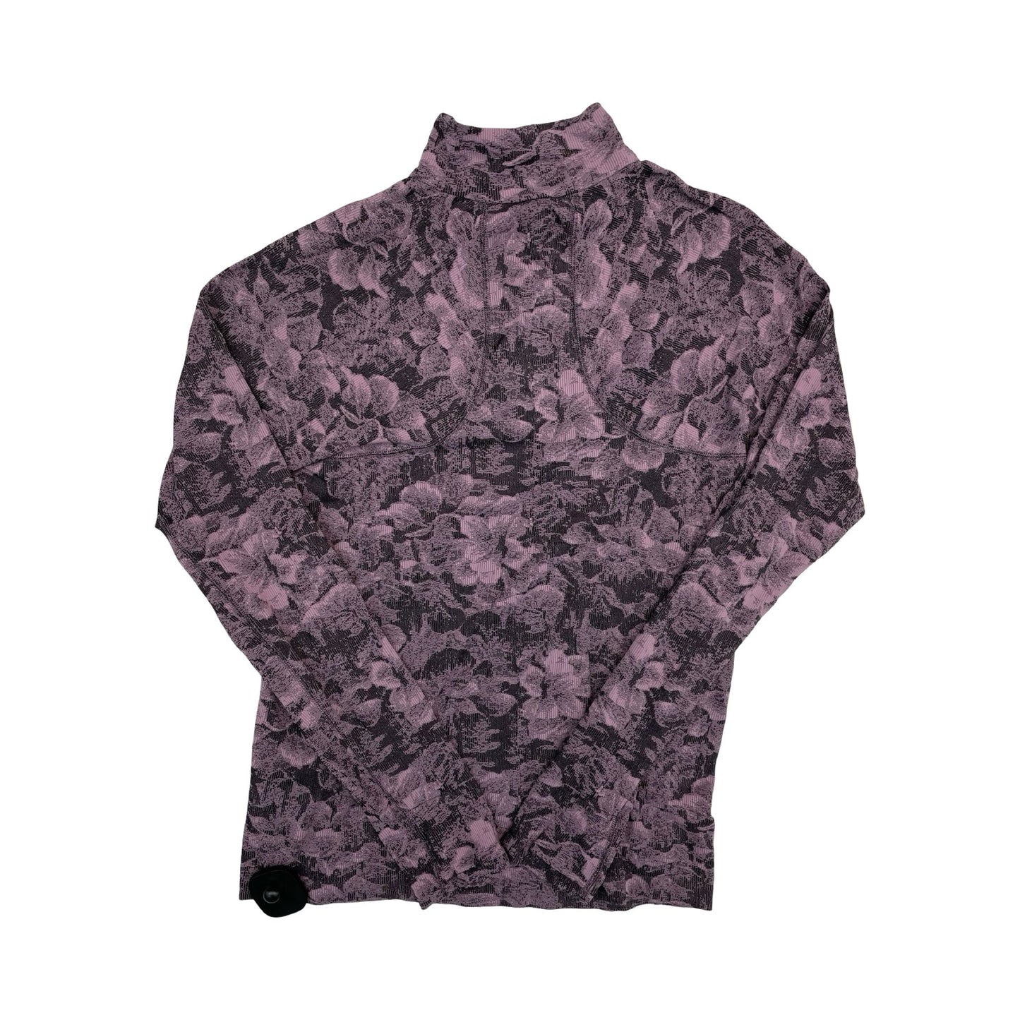 Athletic Top Ls Collar By Athleta In Grey & Pink, Size:M