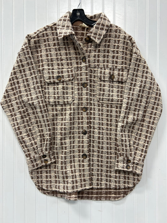 Jacket Fleece By Hem & Thread In Brown, Size:M