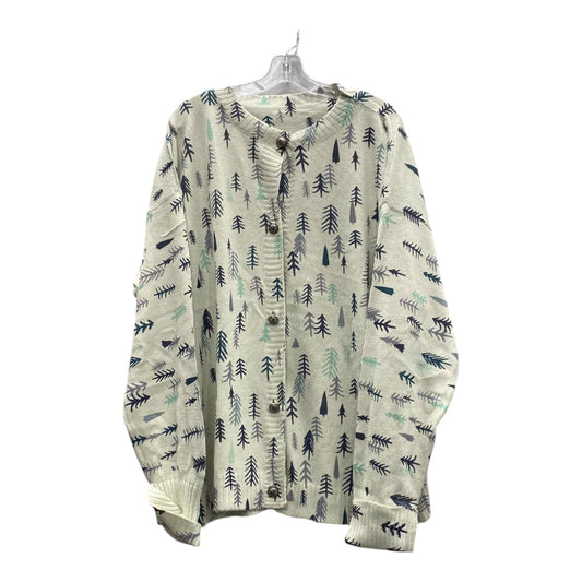 Sweater Cardigan  In Green, Size:4X