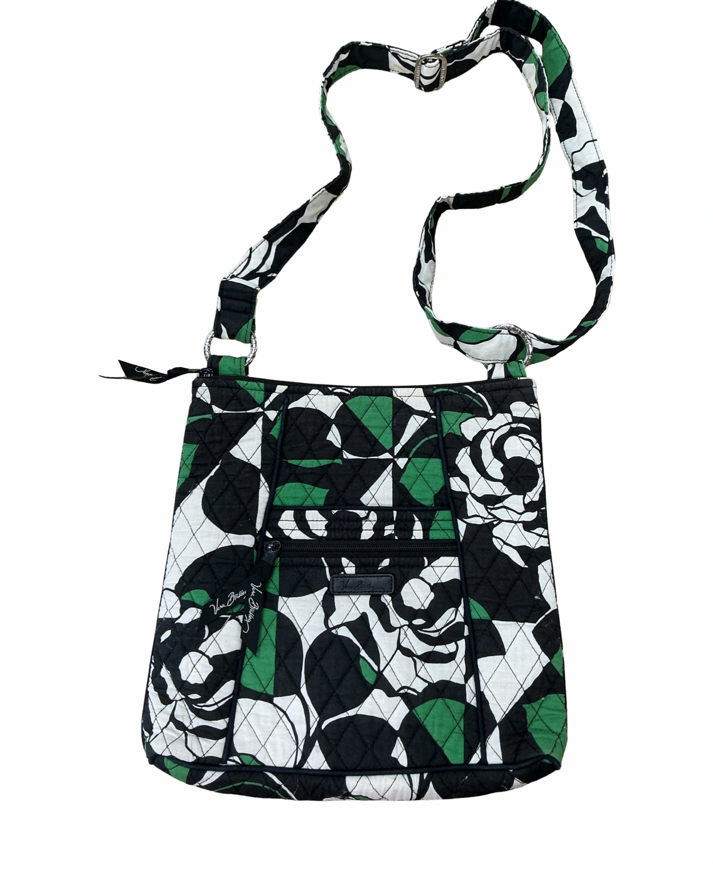 Crossbody By Vera Bradley In Black & Green, Size:Medium