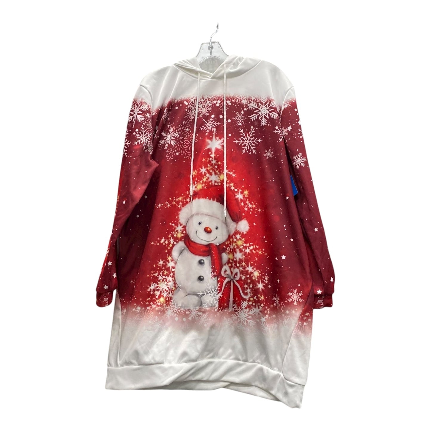 SWEATSHIRT HOODIE by CME in RED & WHITE, Size:3X