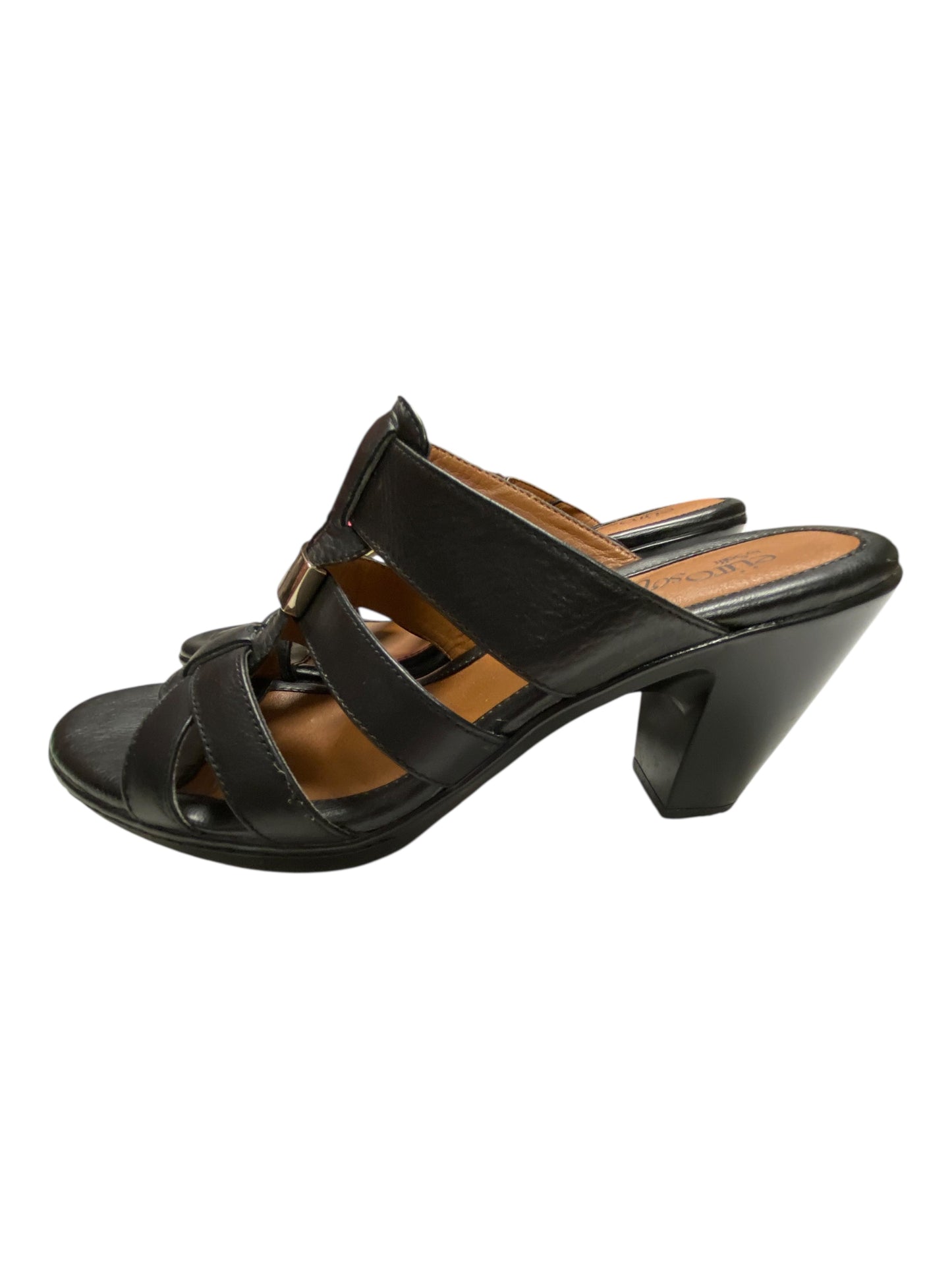 Sandals Heels Block By Sofft In Black, Size:7