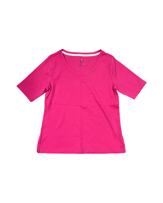 Top Ss Basic By Isaac Mizrahi In Pink, Size:Xs
