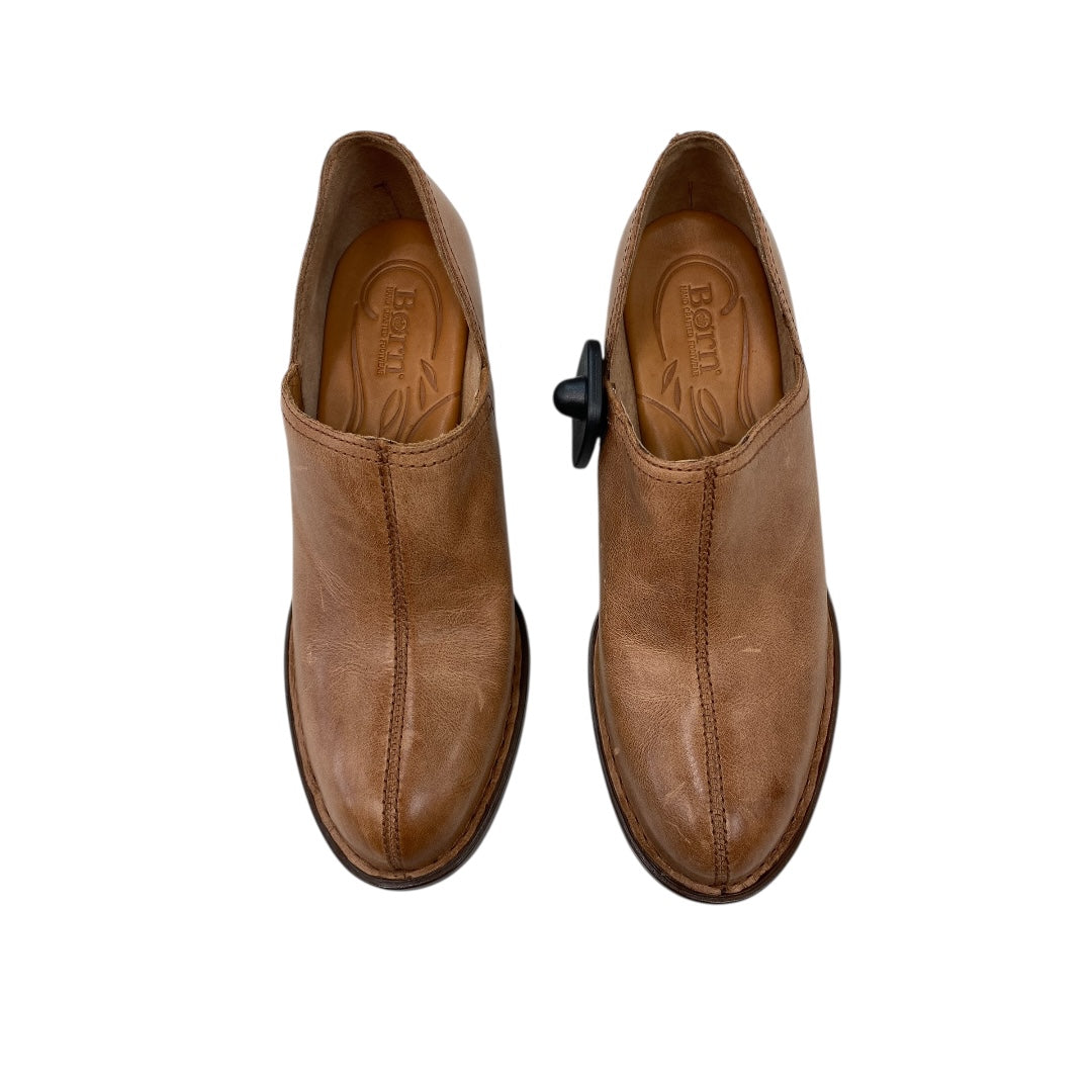 Boots Ankle Heels By Born In Brown, Size:8.5