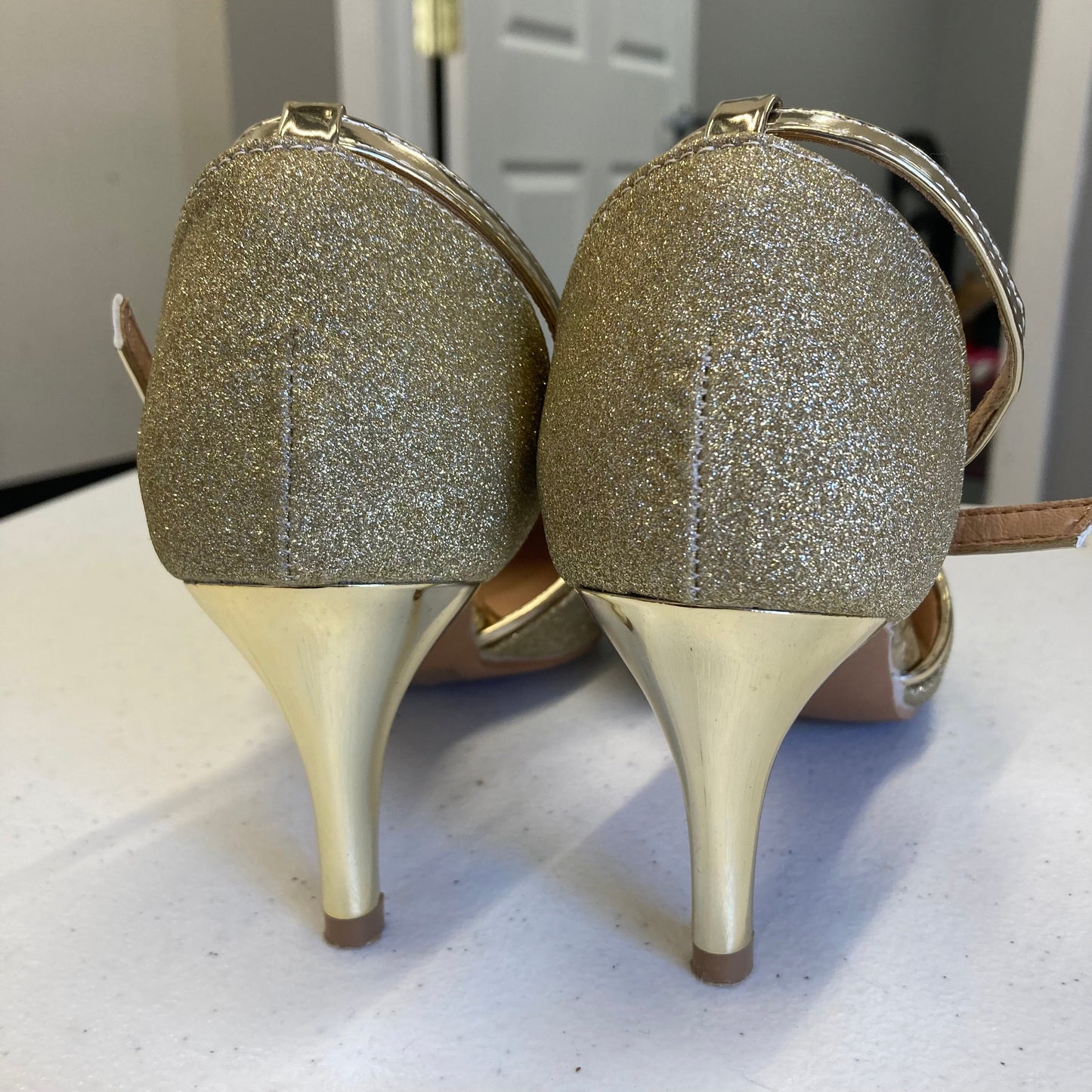 Shoes Heels Kitten By Bailifeibi In Gold, Size:7.5