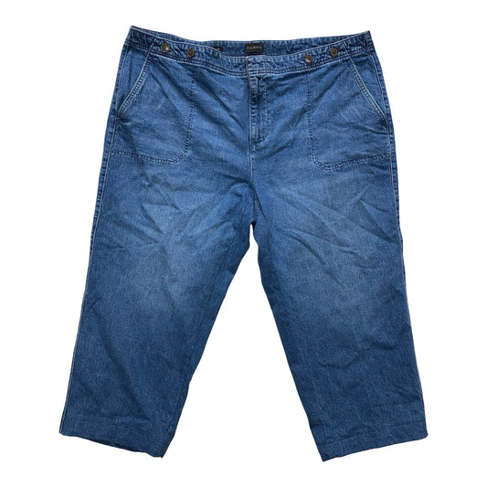 Jeans Cropped By Talbots In Blue Denim, Size:22
