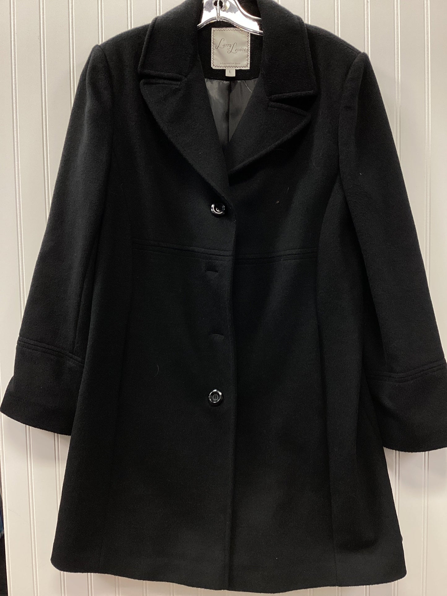Coat Parka By Larry Levine In Black, Size:L