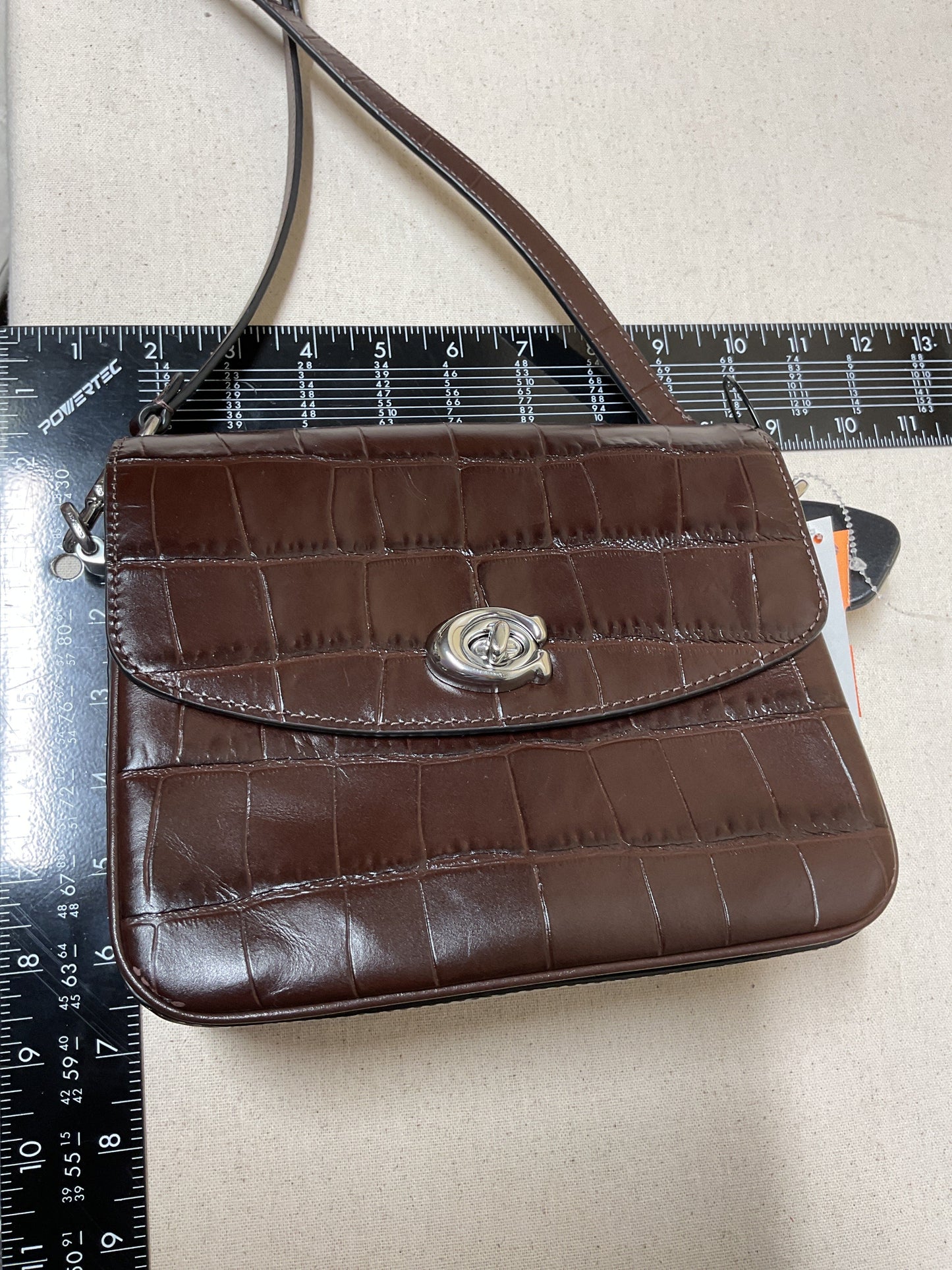Crossbody Designer By Coach In Brown, Size:Small