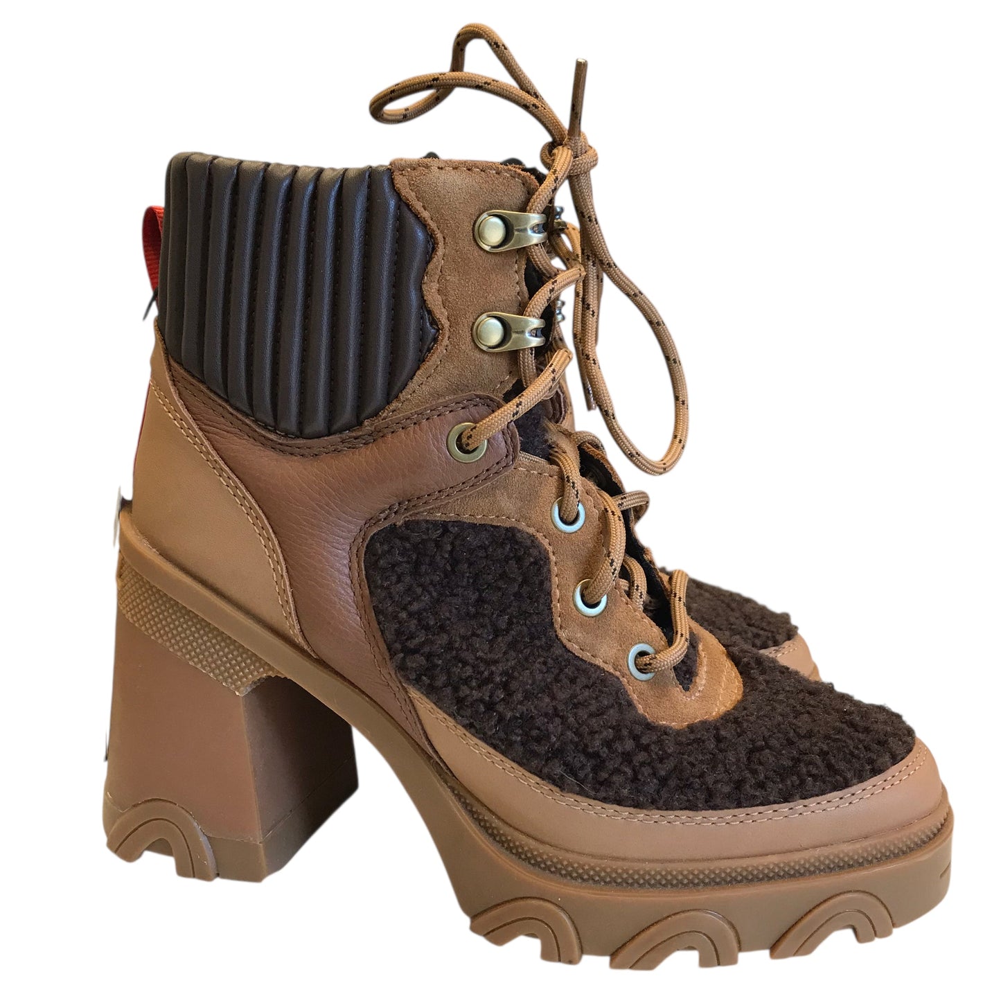 Boots Ankle Heels By Sorel In Brown & Tan, Size:5.5