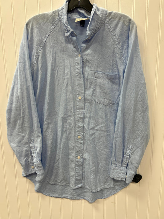 Blouse Ls By Universal Thread In Blue, Size:L