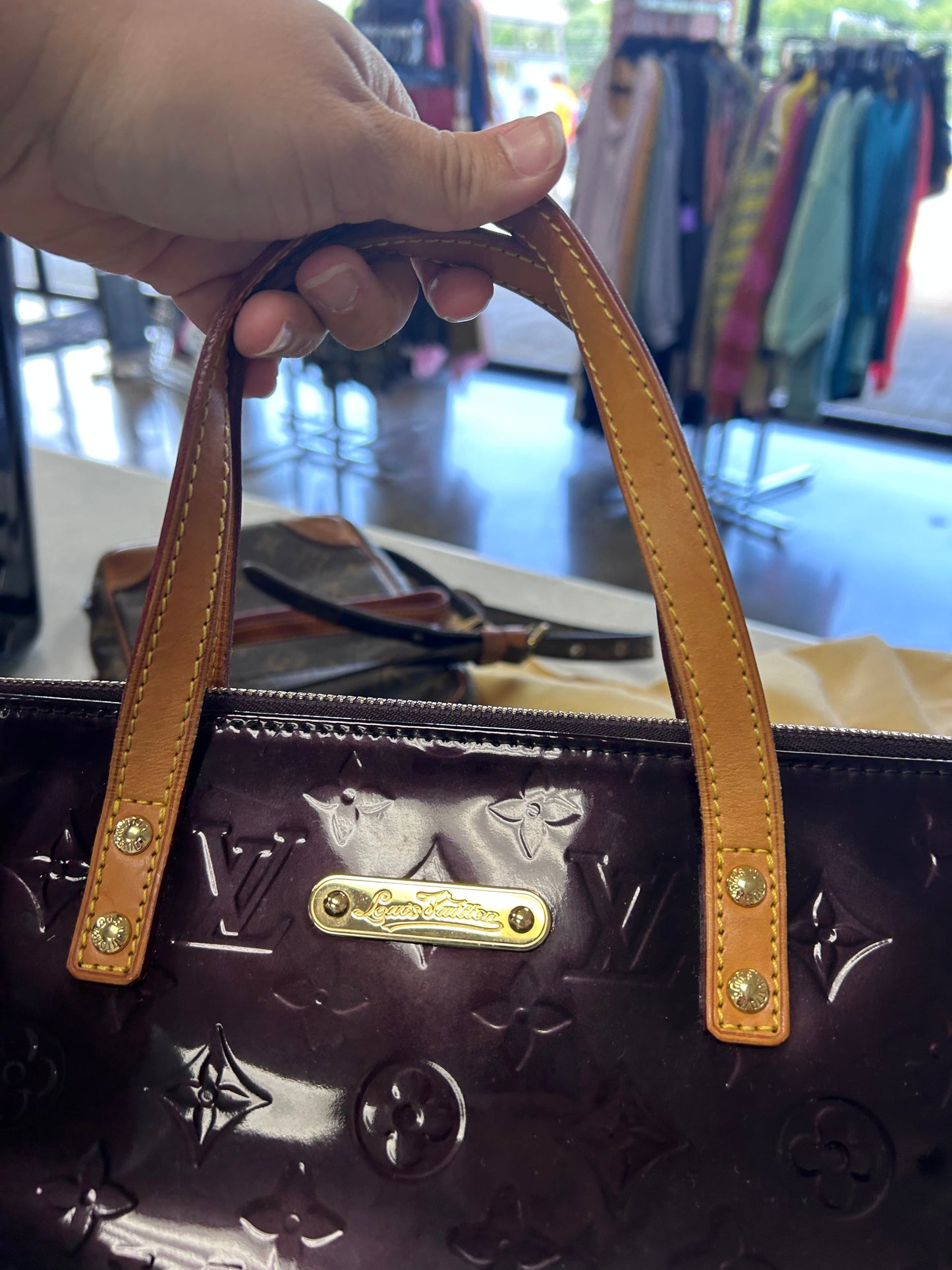 Handbag Luxury Designer By Louis Vuitton In Purple, Size:Medium