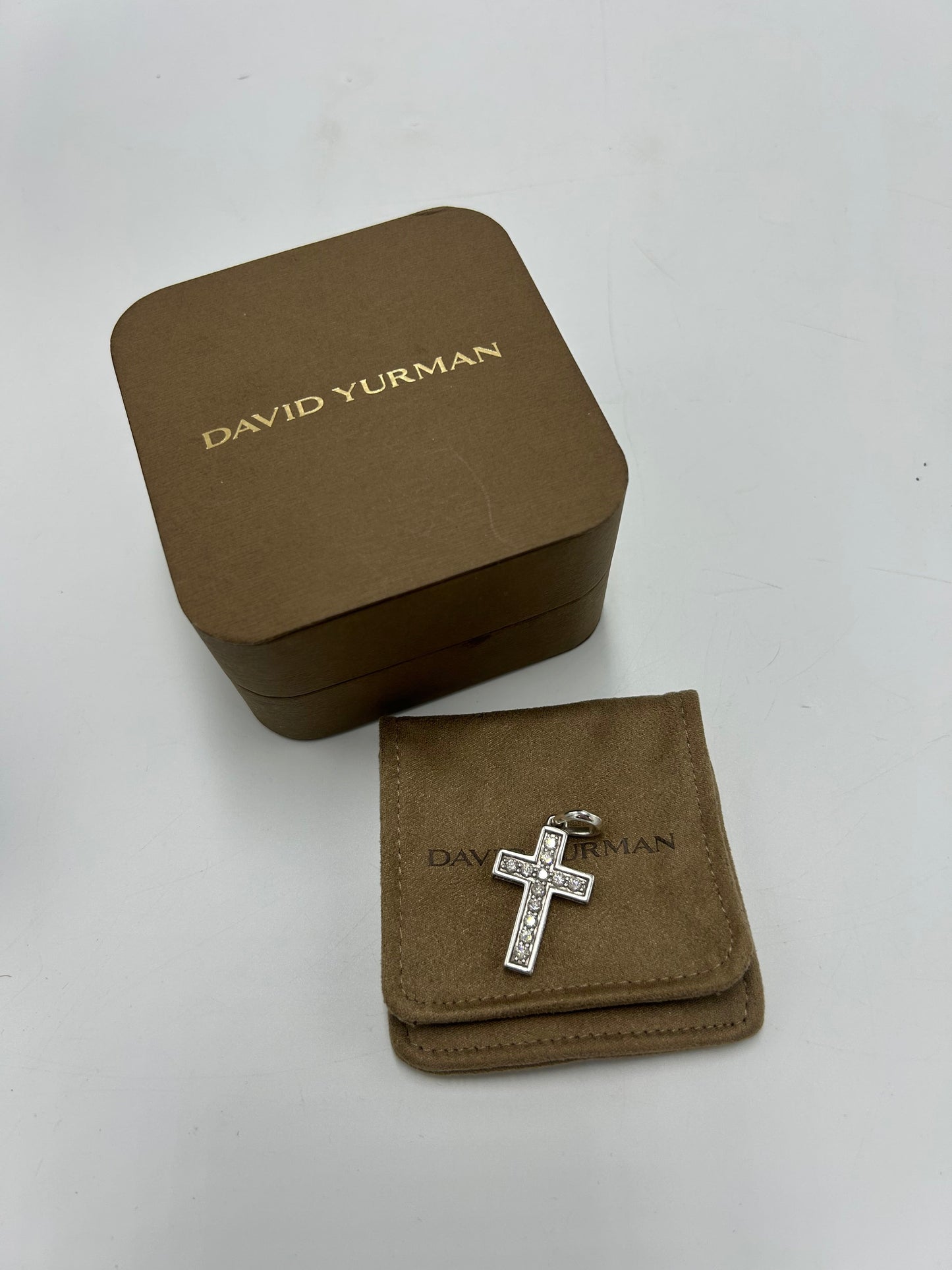 David Yurman Pave Diamond Cross Luxury Designer Pendant